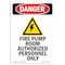 Signmission OSHA Danger Sign, Portrait Fire Pump Room, 7in X 5in Decal, 5" W, 7" L, Portrait OS-DS-D-57-V-1920 - alternate 1